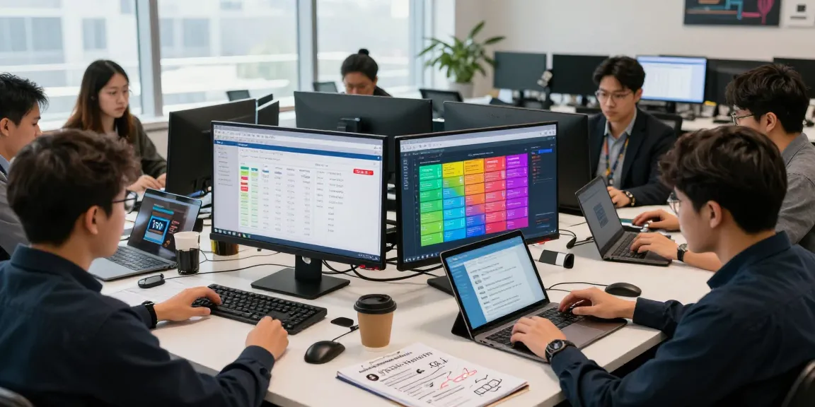 Toto site verification team analyzing details and safety metrics for 토토사이트 검증 먹튀스팟 in a vibrant workspace.