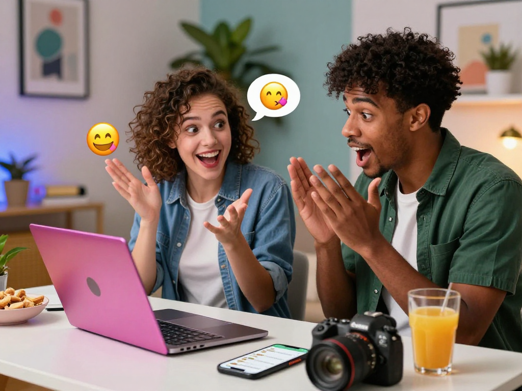Engaging spicy chat between diverse individuals during a vibrant online conversation.