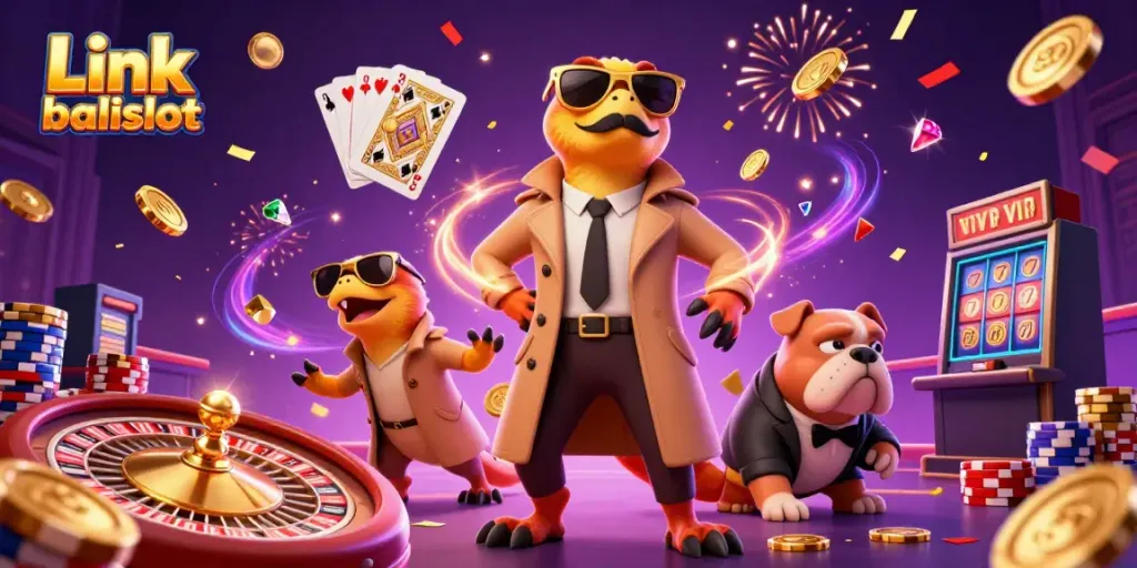 Experience the thrill of Link balislot as cartoon raptors sneak into a casino.