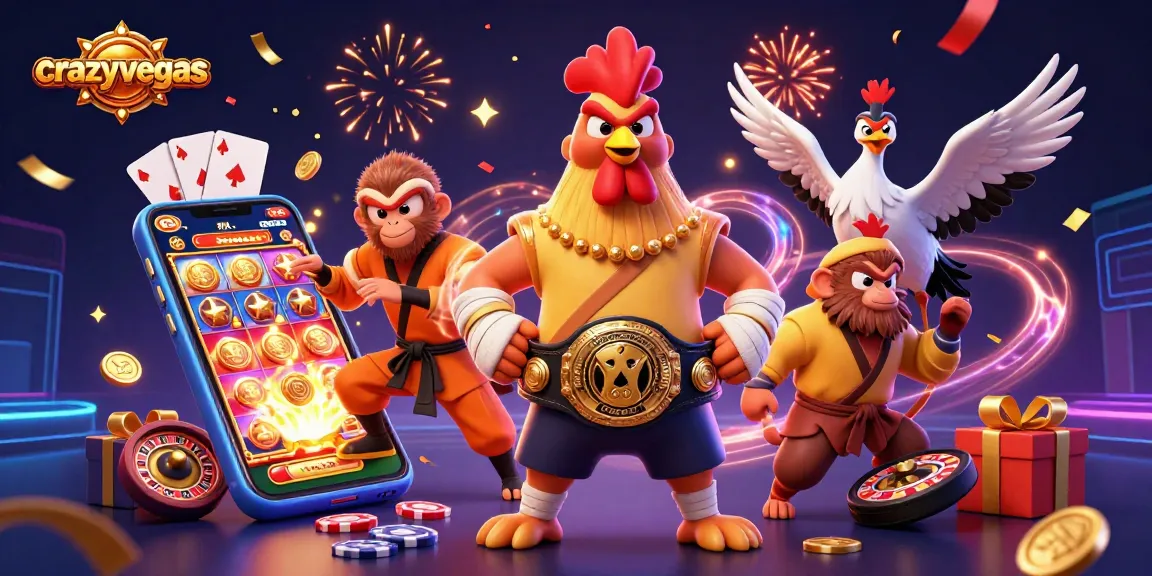 Experience wild wins with crazyvegas in a thrilling casino scene featuring vibrant game elements.