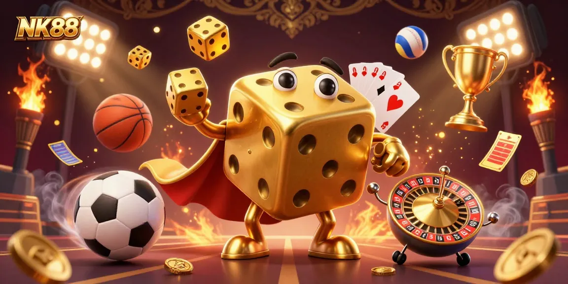 Engage with NK88's vibrant casino experience featuring dynamic characters, sports elements, and rich visuals.