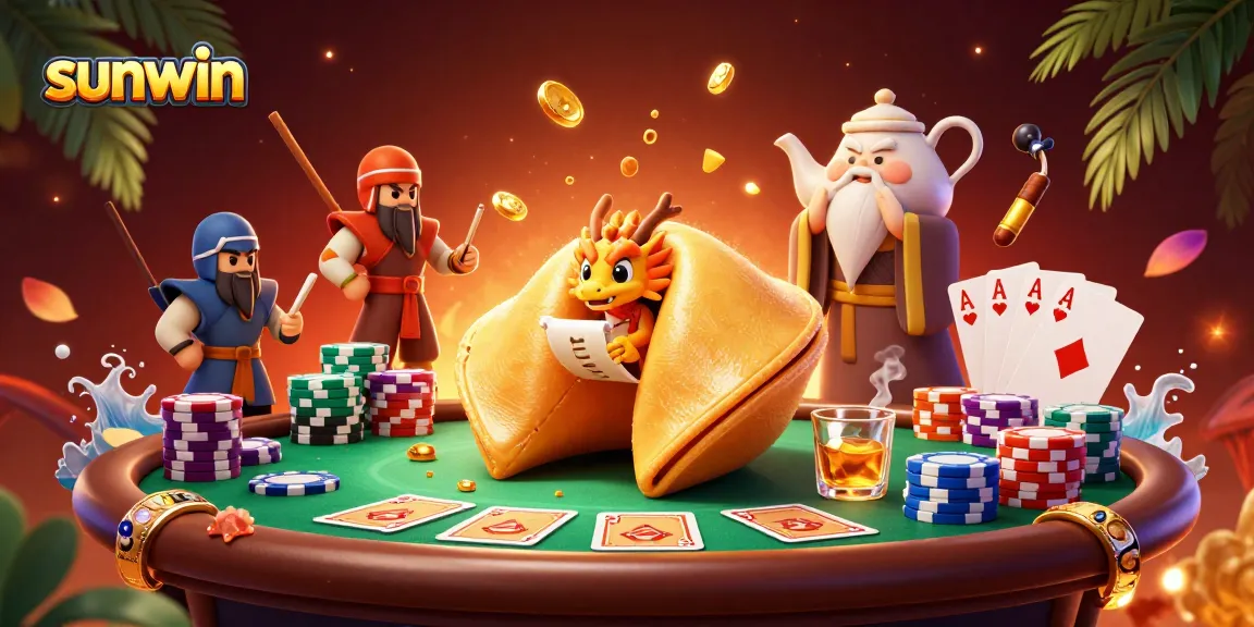 Experience the thrilling action of sunwin with vibrant casino elements in this engaging illustration.